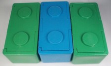 Lot of 3 Damaged Vintage Chubs Baby Wipes Blocks Stackable Storage Containers