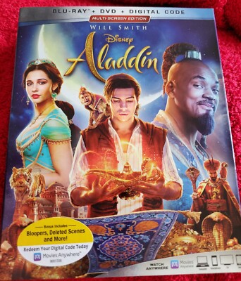 ALADDIN DISNEY (2019, BLU-RAY DVD SLIPCOVER) No