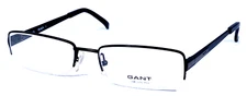 GANT “HELMSLY” NOS Black Matte Half Rimless 54-18-135 Eyeglasses Frame