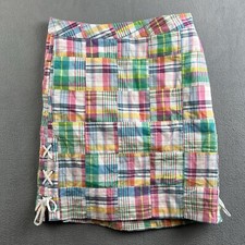 Talbots Skirt Womens Size 2 Colorful Plaid Madras Patchwork Bright A-Line
