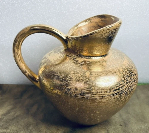 Vintage STANGL Art Pottery JUG Urn Grenada Gold 4060 MCM
