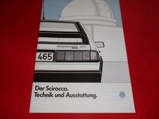 VW Scirocco Typ 53B GT GTL GTX GT 16V GTX 16V Technik Ausstattung Prospekt 1987
