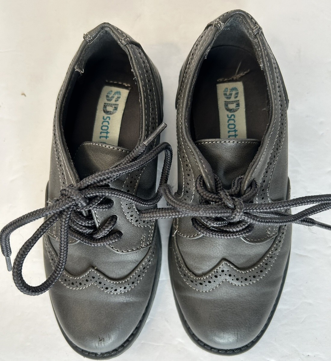 Scott David Jude 12M Gray Preowned Oxford Dress Shoes  display picture 2