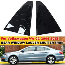 For Volkswagen VW CC 2009-2016 Gloss Black Window Rear Louver Shutter Cover Trim