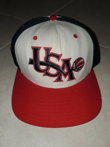 Vintage New Era Snapback Hat Cap 90s USA BASKETBALL Rare Olympics Jordan |  eBay