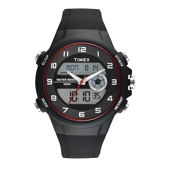Timex USA Analog-Digital Black Dial Multi Functional Men's Watch Free  Shipping
