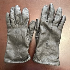 Vintage Fownes WPL 9522 Genuine Black Leather Gloves 100 Cashmere Lined Size 7