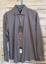 Chaps Mens Slim Fit Stretch size M LS Shirt black, white check 15/15.5 32/33 NWT