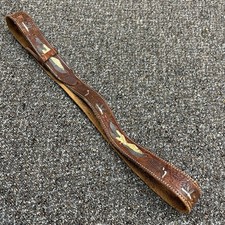 Vintage Western Belt Leather Brown Embelished Painted Bird Rare Handmade 1970s