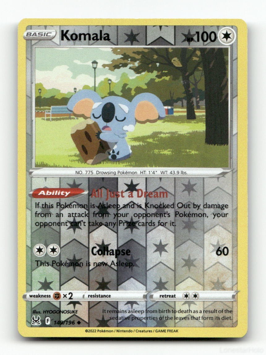 KOMALA LOST ORIGIN 149/196 POKEMON REVERSE HOLO NM/M