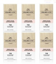 6 Pack Wella ColorCharm Permanent Hair Toner Liquid T28 Natural Blonde