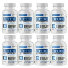 Erecton Male Performance Formula Maximum Strength Dietary Supplement- 8 Bottles