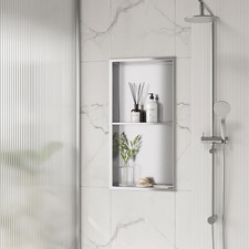 No Tile Shower Niche, Stainless Steel Wall Niche 13.1"X25.1" Inner Size