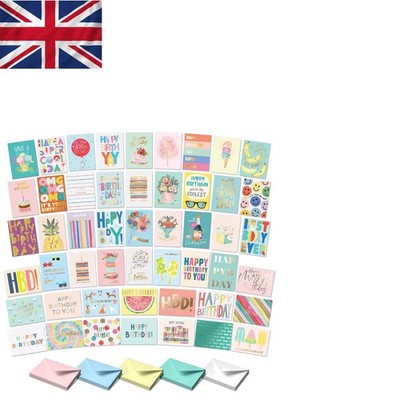 S&O Luxus Großpackung Geburtstagskarten Set - 50 einzigartige Designs mit Umschlägen - perfekt...