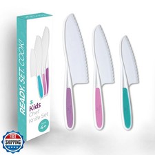 Tovla Jr. Kid Safe Knife Set for Real Cooking  3-Piece Toddler K