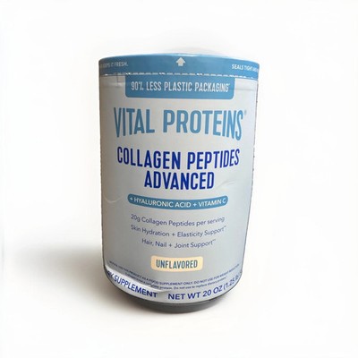 Vital Proteins Collagen Peptides Advanced Unflavored 20 Oz +Hyaluronic Acid +C
