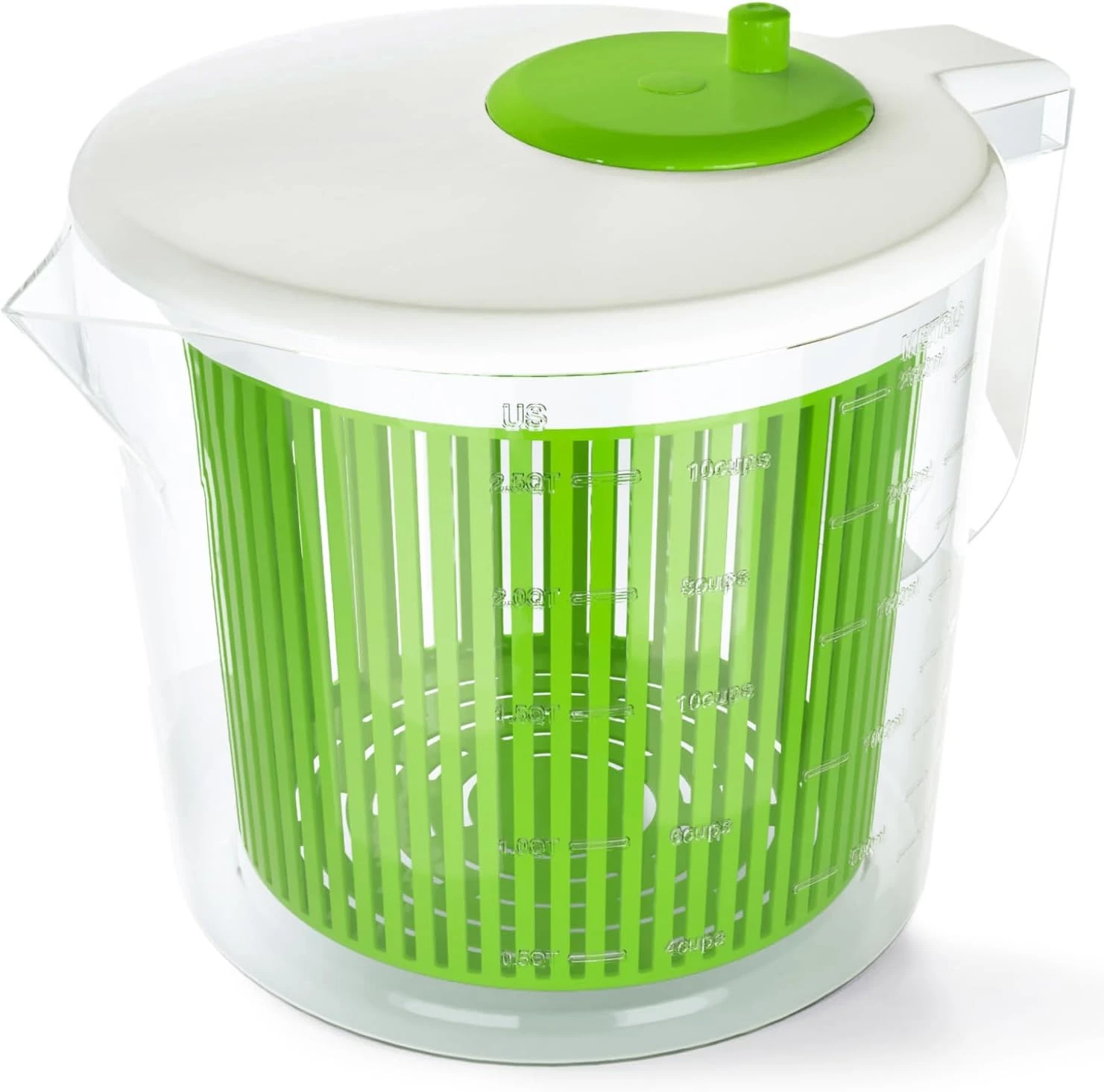 Small Salad Spinner, Mini Salad Spinner and Dryer with Measuring Cup Bowl
