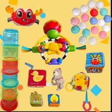 Spielzeug Paket für Babys KleinkinderWeiche Bälle Stoffwürfel Rassel, Drehspiel