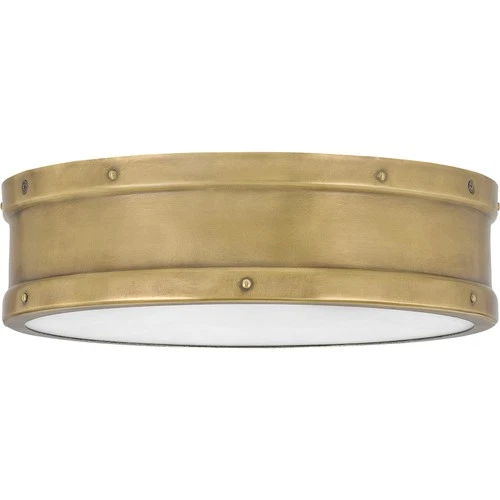 Quoizel QF5224 Ahoy 13"W LED Flush Mount Drum Ceiling Fixture - Brass - Picture 7 of 12
