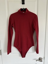 Red Reformation Bodysuit Turtleneck Mock Neck Long Sleeve - Small