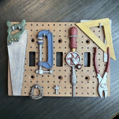 Garage Tools Shed 3D 3 Light Switch Cover Plate Garage Tools Resin