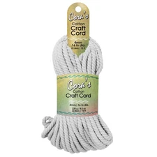 Pepperell Cara's Cotton Craft Cord 4mmx75ft-White - 3 Pack