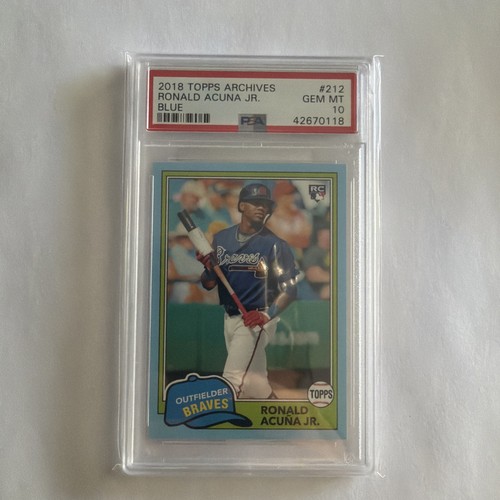 2018 Topps Archives Ronald Acuna Jr. Blue Parallel /25 RC #212 PSA 10 Gem  Pop 5