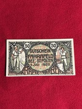 1920 Austria Notgeld 50 Heller Fahrafeld Bez. St. Pölten Kraft Arbeit Hitsch VF