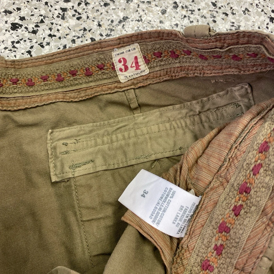 Vintage Y2k Lucky Brand Men Cargo Shorts Size 34 Brown 12" Inseam - Image 2 of 4