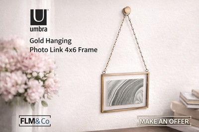 Umbra Gold Hanging Photo Link Frame 4x6 Metal Chain Wall Display New