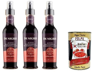De Nigris Aceto Balsamico di Modena IGP Gusto Deciso Spray 3x250ml+Polpa