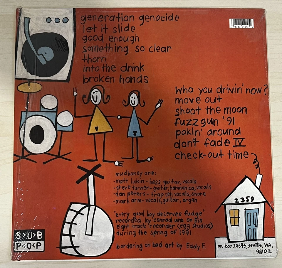 Mudhoney - Every Good Boy Deserves Fudge 1991 LP  Pink 1st Pressing Sub Pop  - Image 2 of 3