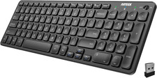 2.4G Wireless Keyboard Ultra Slim Full Size Keyboard with Numeric Keypad and Med