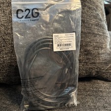 C2G 54402 10Ft DisplayPort Male w Latches to DisplayPort 4K 8K Round Cable Black