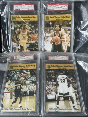 LEBRON JAMES 2003 SAINT VINCENT MARY HS 4 Card LOT PSA 10 RC's 1A 2A 4A & 6A SET