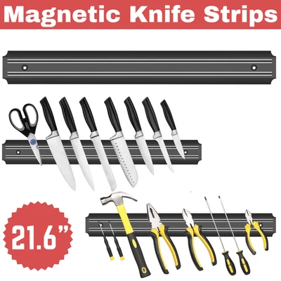 SHOPTRENDYS Magnetic Knife Strips 21.6 Inch Kitchen Utensil Scissor Tool Holder Storage Rack