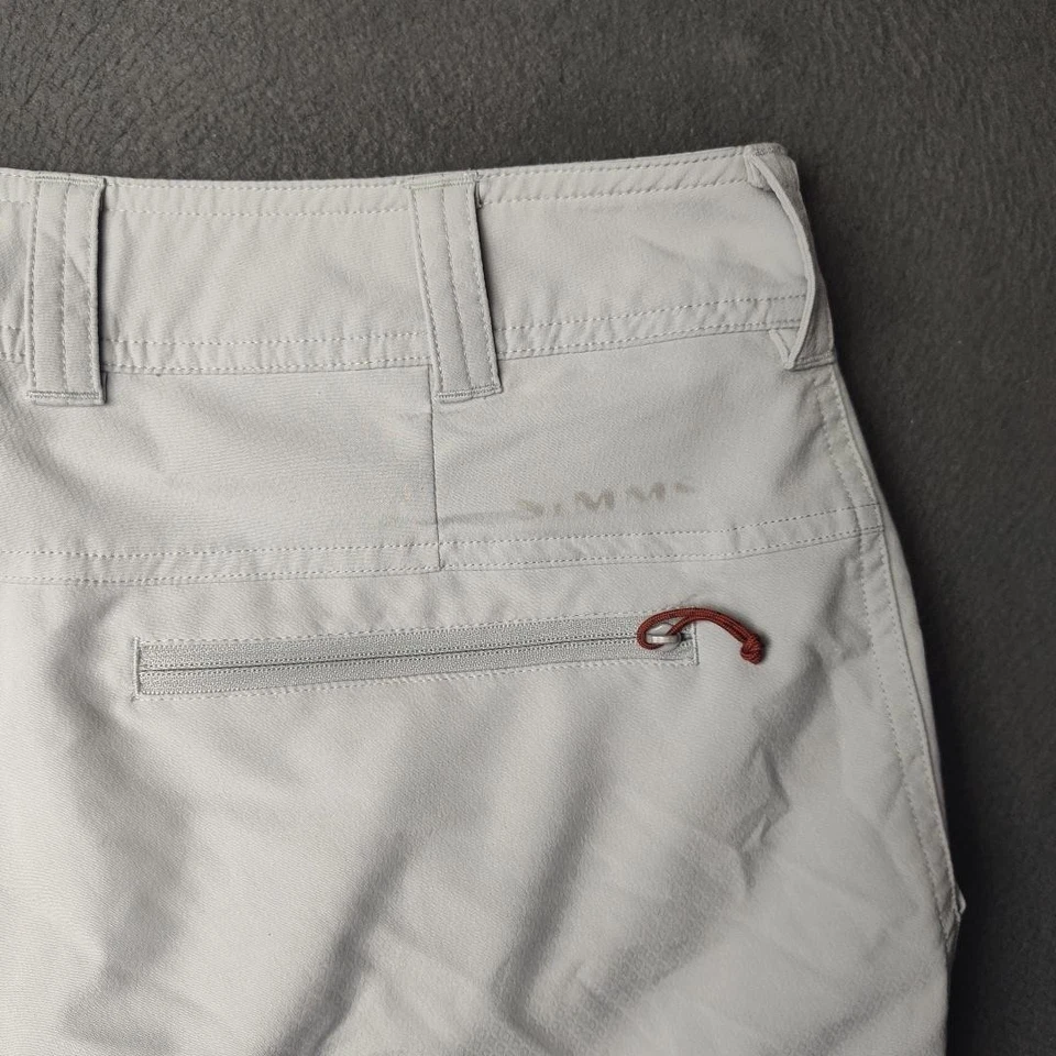 Мужские рыболовные шорты Simms 32 серые 100% полиэластичные с карманом на молнии для быстрой сушки на открытом воздухе - Изображение 4 из 4