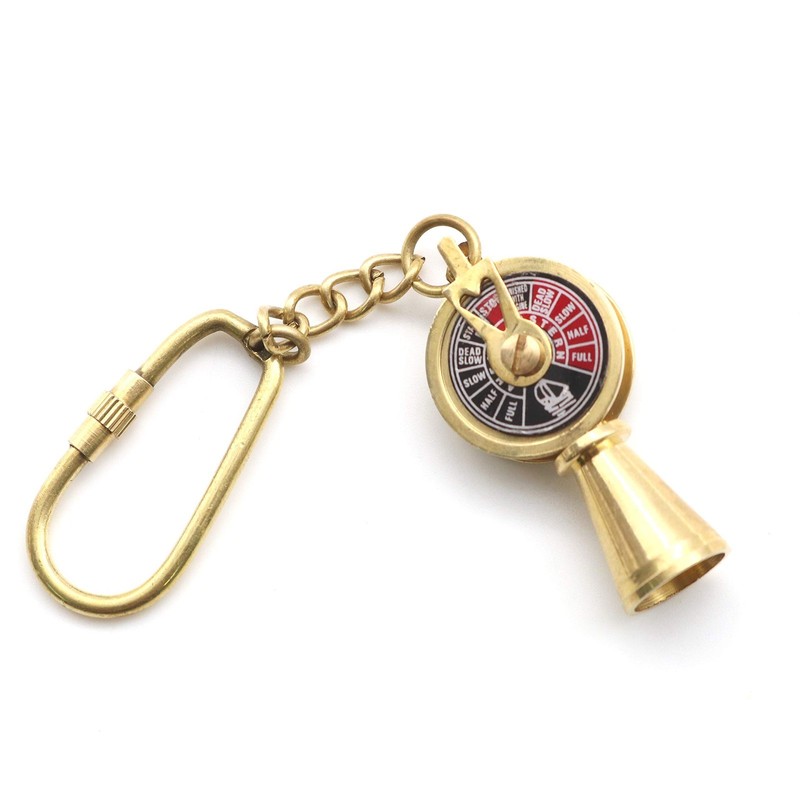 Nautical Brass Ship Telegraph Keychain � Vintage Maritime Engine