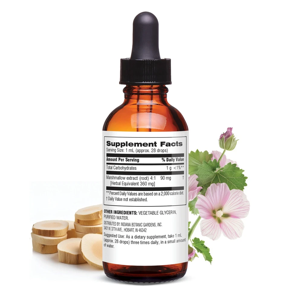 Extracto líquido de raíz de malvavisco Botanic Choice, 1 OZ Foto 2 de 4