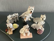 Collection of 7 Regency Fine Arts Westie West Highland Terriers Dog Figurines