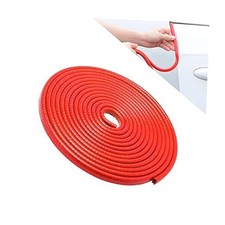 Car Door Edge Guards Car Edge Rubber Seal Trim Protector, No Glue 16FT Red