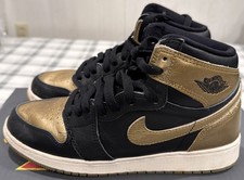 Jordan 1 Retro High OG Black Metallic Gold Sneaker GS FD1437-071 Size 6.5 Y
