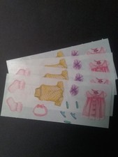 Creative Memories  Lot of Four Studio Stickers  2" x 5" Baby Girl Dress
