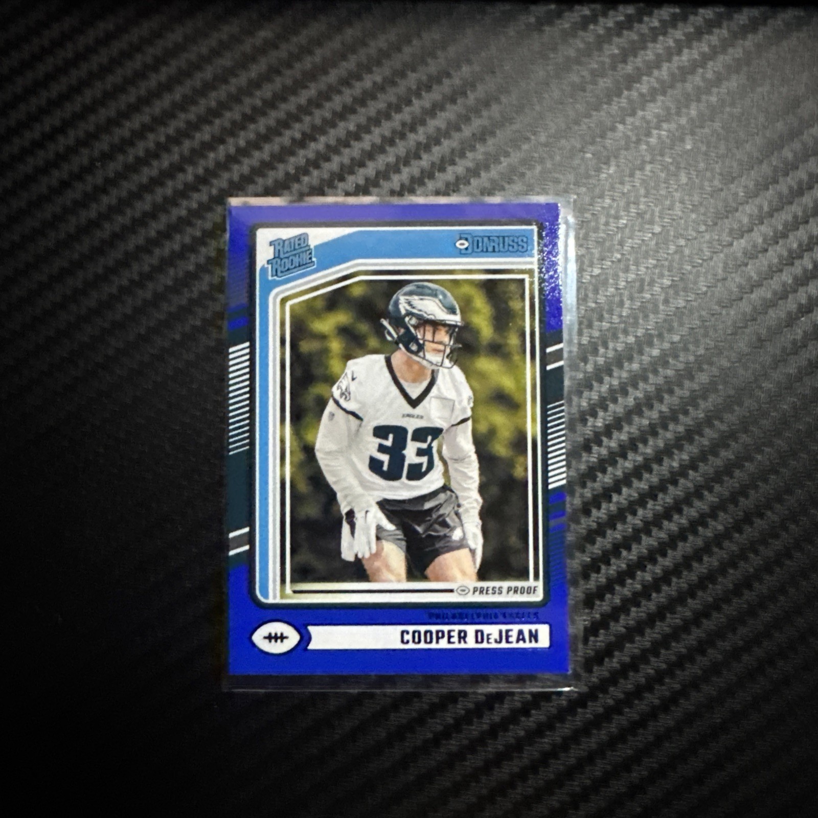 2024 Panini Donruss - Rated Rookie Cooper DeJean #305 Blue Press Proof (RC)