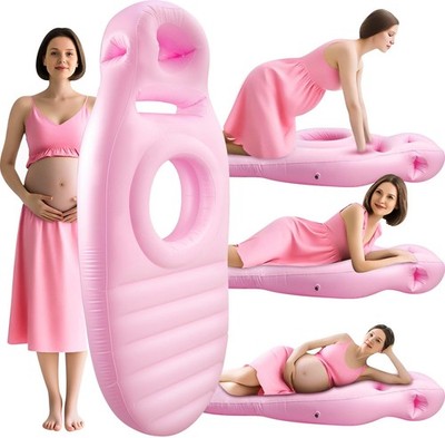 Inflatable Pregnancy Pillow with Belly & Head Hole   Full Body Maternity Airb...