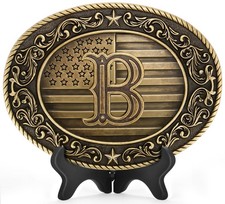 Western Belt Buckle for Men, Cowboy Initial Accessory for Women,Letters ABCDJ...