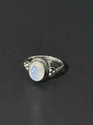 Vintage 925 Sterling Silver India Moonstone Ring Size 8.5