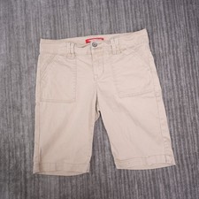 Unionbay Shorts Womens 9 Khaki Excellent Stretch Cotton Twill Cargo Bermuda