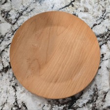 Two Wooden Dinner Plates Brown Smooth Finish Round Adults