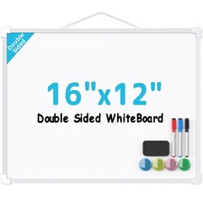 MaxGear Double-Sided Dry Erase Board for Wall, 16"x12" Hanging 16"x12", White